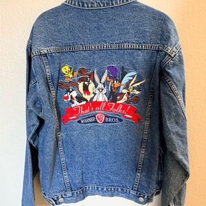 Warner Bros. Denim Jacket with Cartoon Characters